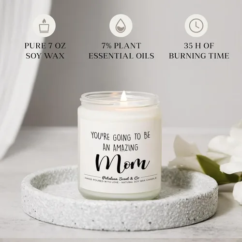 Vista 5 de Regalos para nueva mamá, vela perfumada de lavanda, mamá futura ser, regalos de embarazo para futuras mamás primerizas, mamá, nuevos artículos