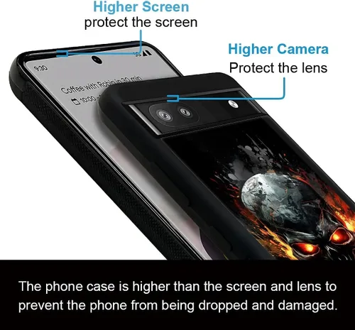 Vista 1152 de Compatible con Google Pixel 4A 5G Mobile Case Creative Acrylic Panel trasero Silicona Protección Grip especialmente diseñado para Google Pixel 4A 5G