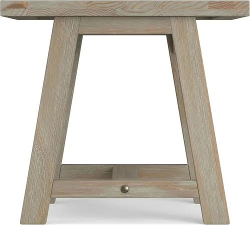 Vista 9 de Simpli Home - Sawhorse - Mesa de centro, color castaño oscuro., Pino, Distressed Grey