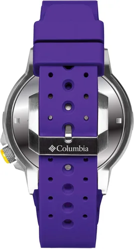 Vista 3 de Columbia College Collegiate Reloj de cuarzo de acero inoxidable con correa de silicona, azul, 22 (Modelo CSC03-011)