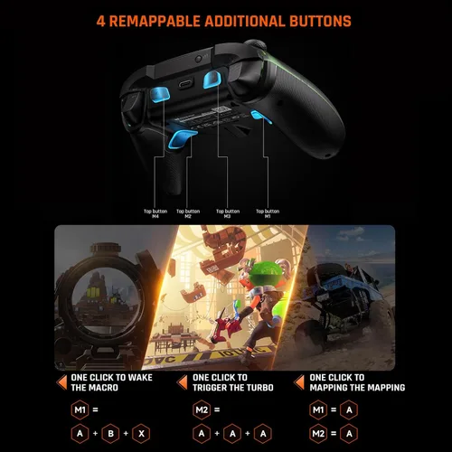 Vista 7 de PC Controller, BIGBIG WON Wireless Controller Motion Control, Hall Trigger, ALPS Joystick, 3.5mm Audio, Gaming Controller for PC