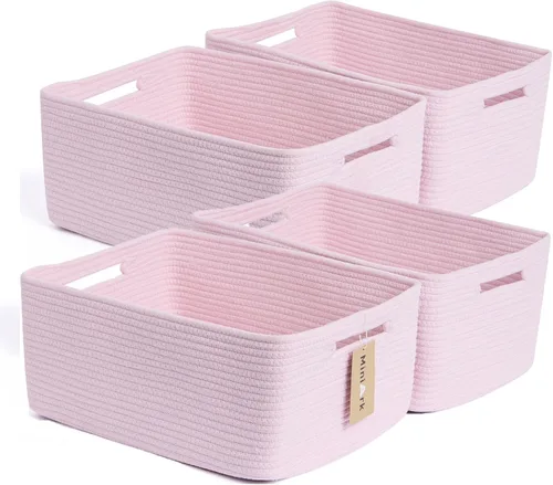 Vista 41 de MiniArk Cestas grandes de almacenamiento para estantes, organizadores de armario, para ropa, manta, toallas, guardería, caja de juguetes, cestas