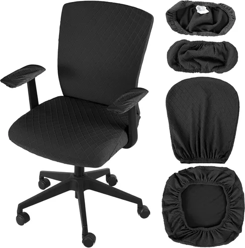 Vista 11 de Tallew Juego de 4 Fundas para Silla de Oficina, Fundas Universales Elásticas para Computadora, Fundas Estiras para Asiento de Silla, Fundas