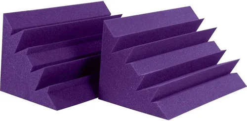 Vista 5 de Auralex Acoustics LENRD, paneles de absorción acústica, trampa para graves, 8 unidades, color borgoña, Carbón