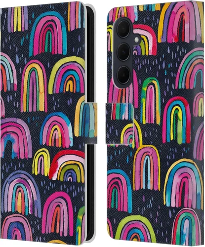 Vista 43 de Head Case Designs Officially Licensed Ninola Brushstrokes Black Summer Patterns Leather Wallet Case Compatible with Samsung Galaxy A07 4G