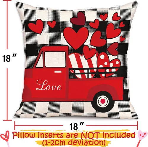 Vista 5 de Geefuun 4 fundas de almohada decorativas para el día de San Valentín, 18 x 18 pulgadas, decoración de regalo para sofá