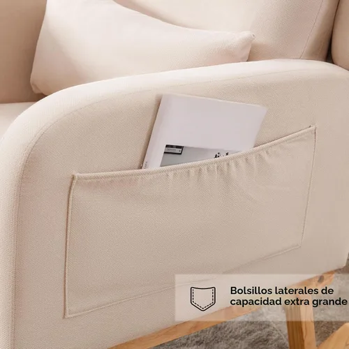 Vista 7 de HCHAIRH Mecedora para cuarto de bebé, sillas mecedoras para lactancia con cojín lumbar, cómodas mecedoras modernas con respaldo alto para cuarto
