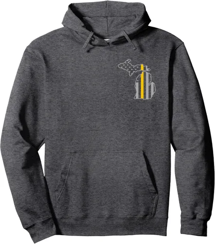 Vista 4 de Michigan Thin Gold Line Flag Police Operator 911 - Sudadera con capucha