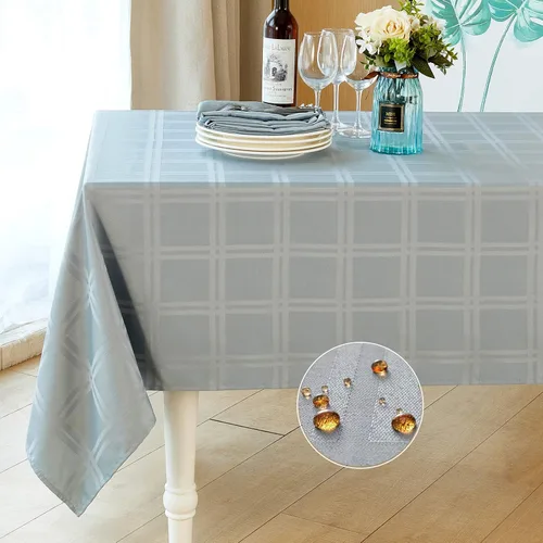 Vista 17 de Mebakuk Mantel Rectangular de Lino Estilo Granja, Impermeable, Anti-encogimiento, Suave y Resistente a las Arrugas, Cubierta de Mesa Decorativa