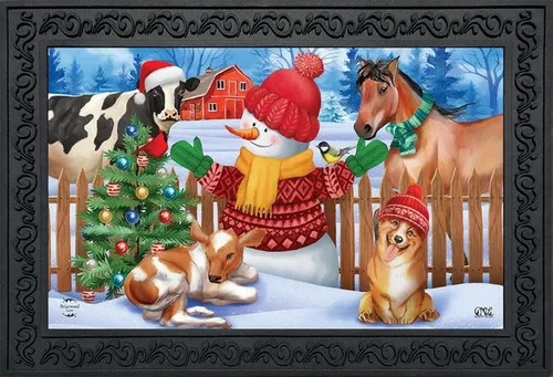Vista 6 de Briarwood Lane - Alfombra navideña con temática de perros de Navidad