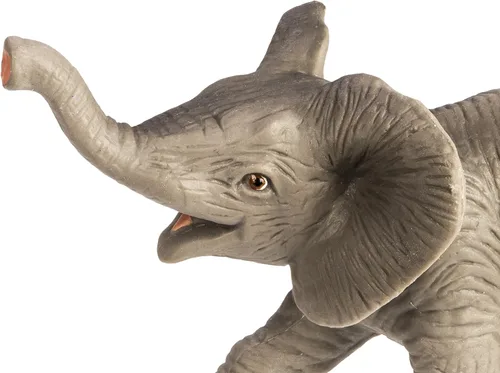 Vista 4 de Safari Ltd. Figura de bebé de elefante africano, figura realista de modelo de 3.5 pulgadas, juguete educativo para niños a partir de 3 años