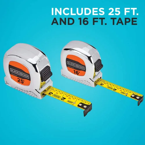 Vista 5 de beyond by BLACK+DECKER - Paquete de cinta métrica, 25 pies y 16 pies (BDHT36456AEV)