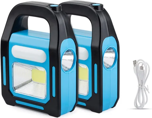 Vista 8 de 1 paquete 3 en 1 solar recargable USB más brillante COB LED linterna de camping, linterna de emergencia impermeable LED luz