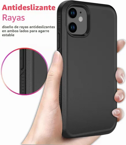 Vista 5 de Diverbox - Funda para iPhone 12 a prueba de golpes y caídas, protector de pantalla de vidrio templado, funda protectora de alta resistencia