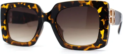 Vista 7 de SA106 Gafas de sol de diseño rectangular de plástico grueso para mujer