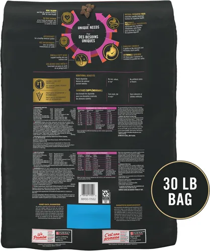 Vista 9 de Purina Pro Plan Piel sensible y alimentos para perros estomacales con probióticos para perros, salmón y fórmula de arroz - 30 lb. Bolsa otro