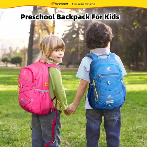Vista 7 de SKYSPER Mochila escolar para niños de 4 a 8 años para viajes de un día y clases (azul)