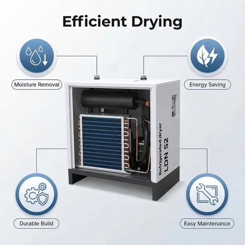 Vista 6 de Secador de aire refrigerado 52.9CFM para el compresor de aire, sistemas