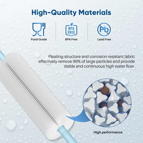 Vista 7 de PUREPLUS Filtro de sedimento plisado extra grueso de 10 x 4.5 pulgadas para agua de pozo, cartucho de repuesto para GE FXHSC, Culligan R50-BBSA