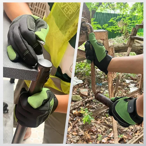 Vista 6 de Guantes de jardinería para hombres y mujeres, a prueba de espinas y resistentes a pinchazos, guantes de trabajo de seguridad y jardinería, regalos