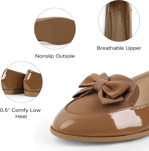 Vista 5 de Musshoe - Mocasines para mujer - Cómodos mocasines con cadena, en punta, de piso, sin cordones