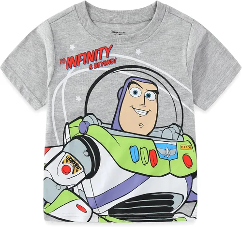 Vista 3 de Disney Toy Story Woody, Buzz and Rex - Camiseta de manga corta para niños, paquete de 4 unidades para niños pequeños