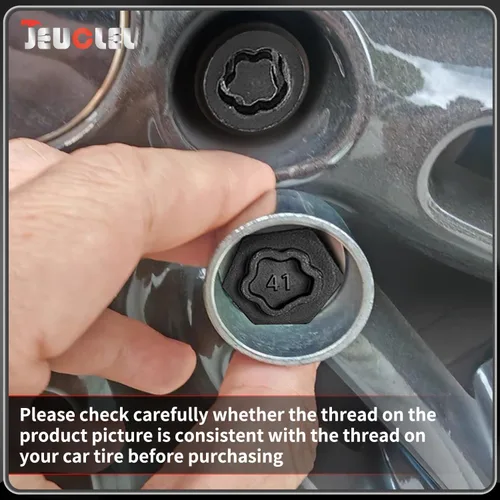 Vista 4 de Kit de llave de tuerca de bloqueo de rueda de 21 piezas compatible con la serie BMW, juego de adaptadores de tuercas de bloqueo de rueda