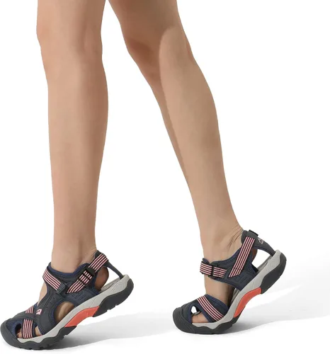 Vista 5 de NORTIV 8 Sandalias deportivas para mujer con puntera cerrada, sandalias deportivas para mujer, zapatos de verano, sandalias ligeras para caminar por