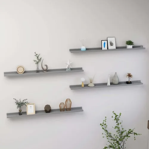 Vista 60 de Estantes de oficina, estantes de baño, estantes de almacenamiento, 4 piezas, color negro, 15.7 x 3.5 x 1.2 pulgadas, adecuados para decoración