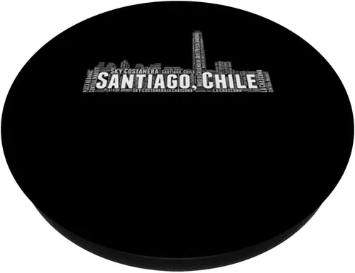 Vista 2 de Santiago Chile Palabra Nube Arte Horizonte Paisaje urbano PopSockets intercambiables PopGrip