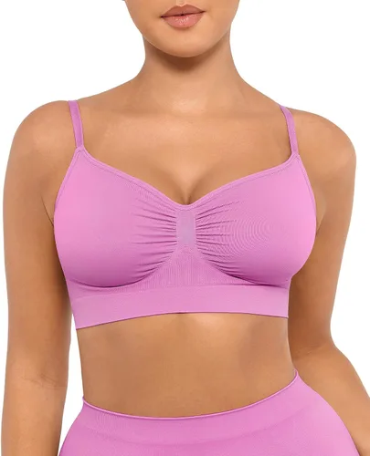 Vista 20 de FeelinGirl Bralettes para mujer con soporte, sujetadores cómodos sin aros, sin costuras, para uso diario