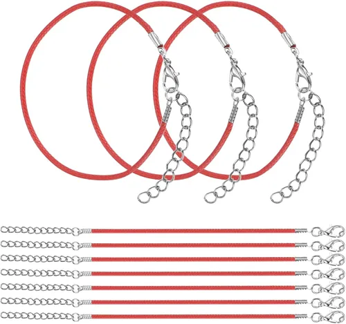 Vista 9 de MECCANIXITY 10 cordones de pulsera verde militar, pulsera de amistad ajustable de 9 pulgadas, cordón de poliéster encerado de 0.059 in con cierre
