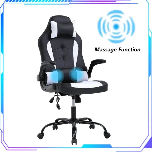 Vista 9 de Silla de juegos, silla ergonómica de escritorio para computadora, respaldo alto, silla de oficina, soporte lumbar de masaje, cómoda silla