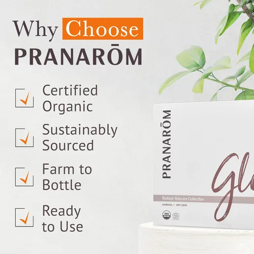 Vista 6 de Pranarom - Kit de cuidado de la piel radiante Glow - Aceite esencial 100% puro y orgánico para limpieza facial, aceite hidratante y niebla facial
