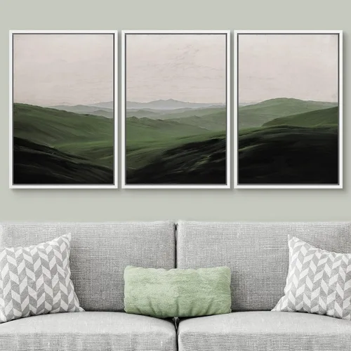 Vista 165 de SIGNWIN Lienzo enmarcado para pared, juego de arte de collage de hojas transparentes en blanco y negro, ilustraciones de naturaleza silvestre, arte