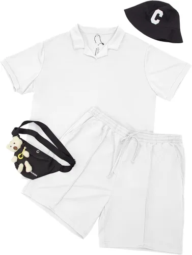 Vista 5 de Lexiart Conjunto casual de 2 piezas para hombre, conjunto de chándal de verano para playa hawaiana