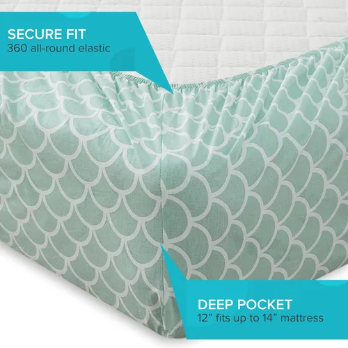 Vista 121 de Comfort Spaces Sábanas 100% algodón tamaño King, transpirables y ultra suaves, sábanas de algodón naturalmente fresco con bolsillo elástico de 14