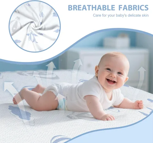 Vista 6 de Colchón Pack and Play, 38 x 26 pulgadas, Pack N Play, con funda extraíble transpirable, colchón portátil plegable de espuma viscoelástica de doble