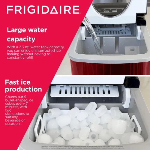 Vista 9 de FRIGIDAIRE RIC117-SSRED - Máquina de hielo de acero inoxidable mediana color rojo S/S