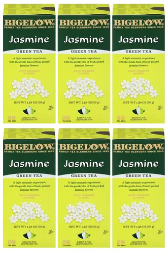 Vista 25 de Bigelow Té verde con melocotón, cajas de 20 unidades (paquete de 6) Té con cafeína con té verde y menta, 120 bolsas de té en total