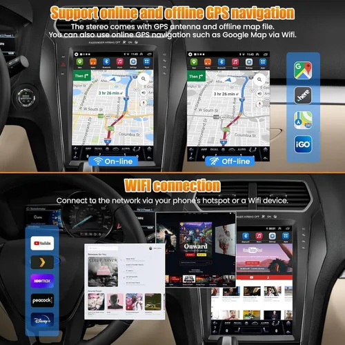 Vista 6 de para Ford Explorer 2011-2019 Radio de Coche Android 15 2+64 8 núcleos, Radio de Coche con Pantalla Táctil IPS de 12.1" Integrado GPS Inalámbrico