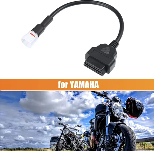 Vista 2 de X AUTOHAUX 4 Pin al cable adaptador de diagnóstico del cable de OBDII para el escáner de la motocicleta OBD2