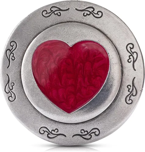 Vista 6 de DANFORTH Espejo de bolsillo para mujer, trébol de cuatro hojas de 3 pulgadas, espejo compacto de lujo hecho a mano en peltre sin plomo con artesanía