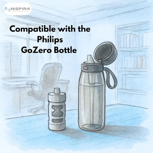 Vista 4 de Nispira Filtro de agua de carbón activado de repuesto compatible con botella de agua diaria Philips GoZero, 6
