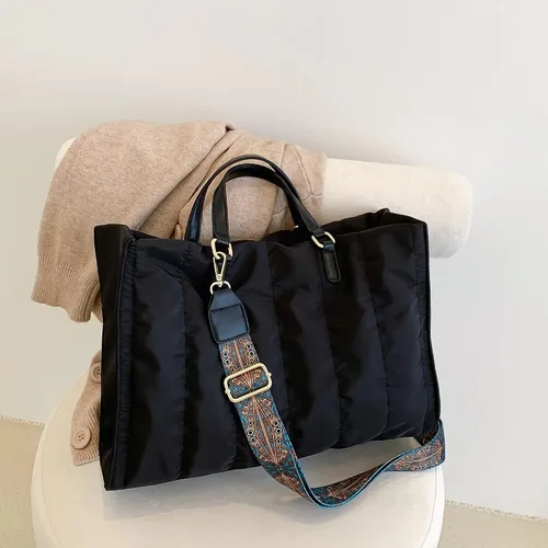 Vista 3 de GLOD JORLEE Bolsas acolchadas grandes para mujer, bolsas acolchadas de algodón de lujo para mujer, bolsa acolchada de invierno suave