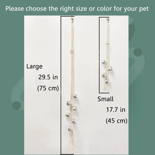 Vista 6 de Timbres colgantes para perros, campanas de entrenamiento extra ruidosas para perros, timbre de cuerda trenzada ajustable y duradera para que