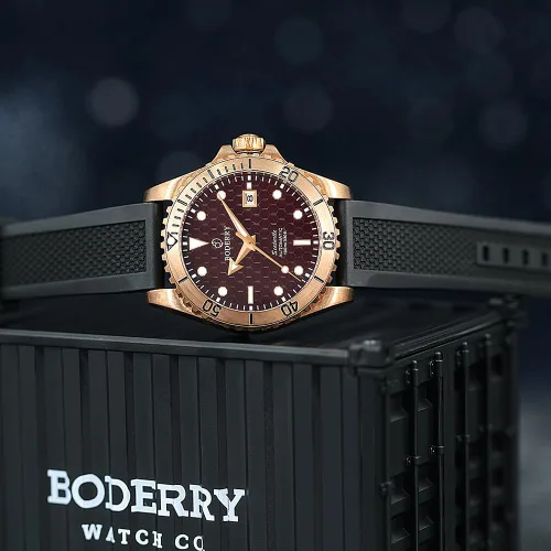 Vista 4 de BODERRY Relojes de buceo automáticos japoneses originales para hombre, caja de bronce con cristal de zafiro, reloj de pulsera mecánico impermeable