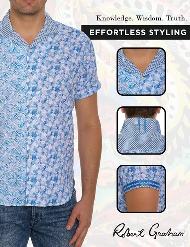 Vista 5 de Robert Graham Men's Fontana Short-Sleeve Button-Down Shirt