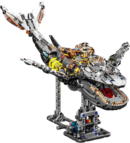 Vista 8 de Mov stone Cowboy - Juego de construcción de cocodrilo con cabeza articulada, compatible con Lego adultos, manos, pies y mandíbula, 1503 piezas