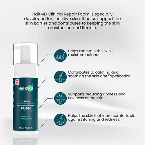 Vista 3 de HairMD Transplant Clinical Foam - Fórmula de crecimiento del cabello para hombres de 5.1 fl oz - Nutre y repara el cuero cabelludo después
